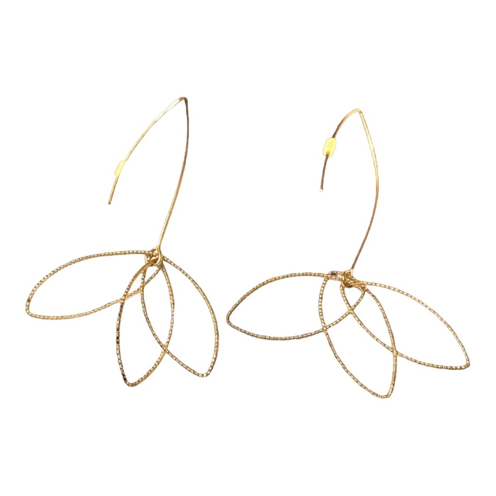 NWOT Francesca’s Gold-toned threader earrings with 3 dangling teardrops